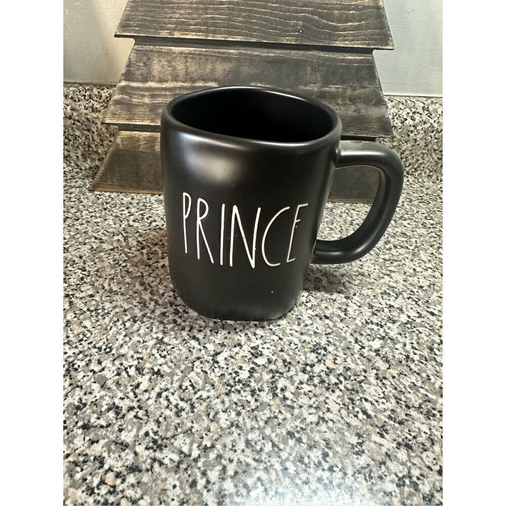 Rae Dunn PRINCE Black Coffee Mug. Farmhouse Ceramic Black